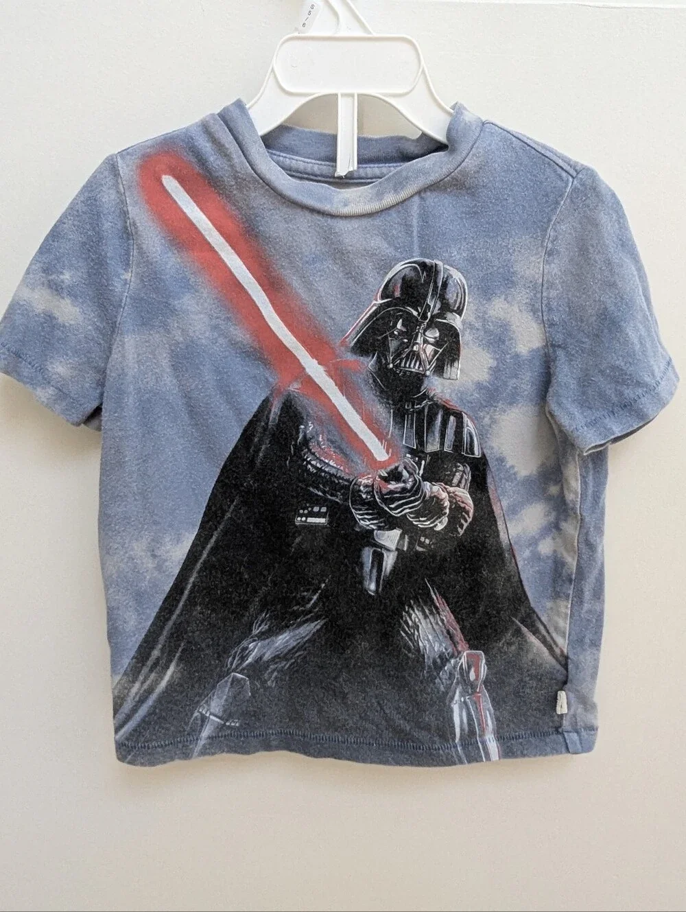 Gap Darth Vader Graphic Tee - Blue with Red Lightsaber